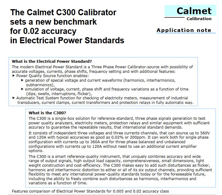 C300B - New Benchmark in Electrical Power Standards