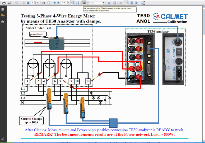TE30 Three-Phase Working Standard - Energy meter testing