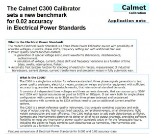 C300B - New Benchmark in Electrical Power Standards